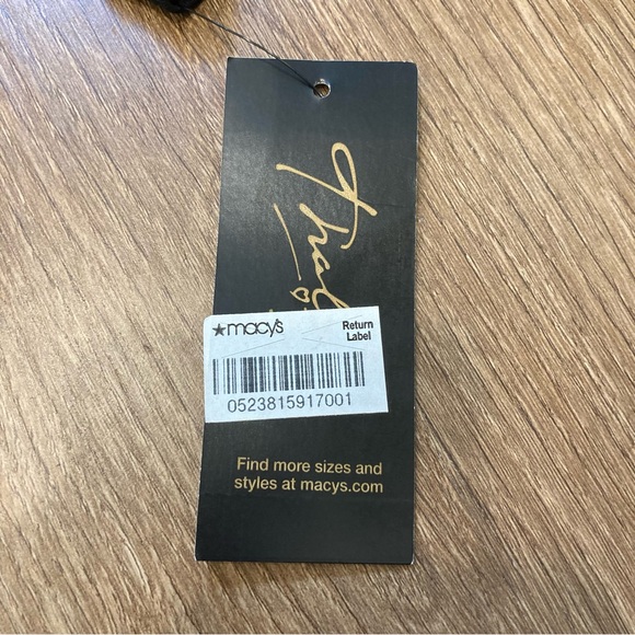 NOS Black Faux Wrap Dress Size Small Thalia Sodi 3/4 Length Sleeves V Neck - Picture 10 of 16